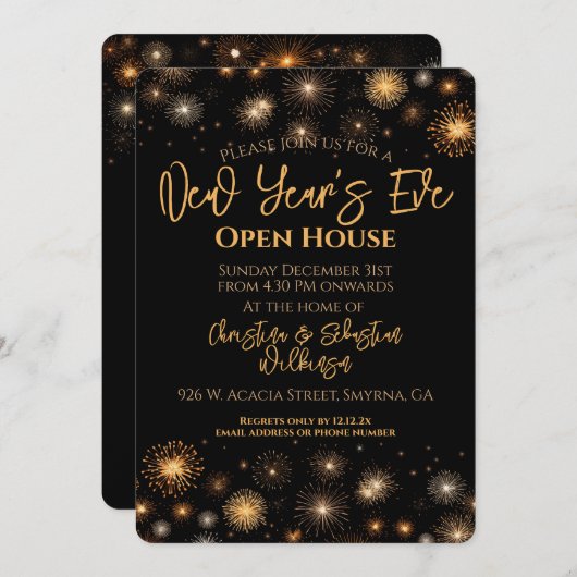 ニューイヤーズイブオープンハウスパーティー 招待状 (正面/裏面)