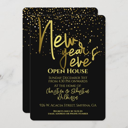 ニューイヤーズイブオープンハウスパーティー 招待状 (正面/裏面)