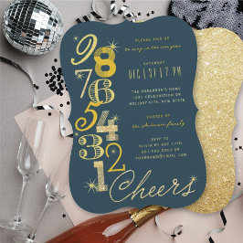 ニューイヤーズイブカウントダウングリッターホリデーパーティー 招待状