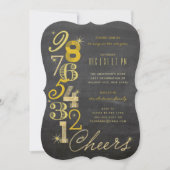 ニューイヤーズイブカウントダウンチャックボードホリデーパーティー 招待状 (正面)