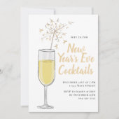 ニューイヤーズイブカクテルパーティーシャンパン招待状 招待状 (正面)