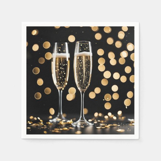 ニューイヤーズイブシャンパンフルテス スタンダードカクテルナプキン (正面)