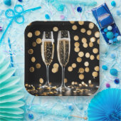 ニューイヤーズイブシャンパンフルテス ペーパープレート (パーティー)