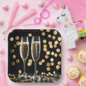 ニューイヤーズイブシャンパンフルテス ペーパープレート (パーティー)