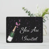 ニューイヤーズイブパーティの招待状シャンパンボトル 招待状 (スタンド正面)