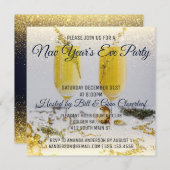 ニューイヤーズイブパーティの招待状ラグジュアリー 招待状 (正面/裏面)