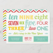 ニューイヤーズイブパーティーのご招待 Let's Count Down 招待状 (正面/裏面)