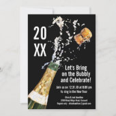 ニューイヤーズイブパーティーシャンパモダンンブリー 招待状 (正面)