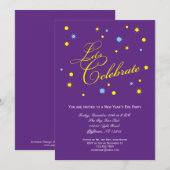 ニューイヤーズイブパーティー招待状のおしゃれなデザイン 招待状 (正面/裏面)