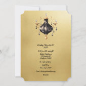 ニューイヤーズイブパーティー招待 黒と金 シーズンカード (裏面)