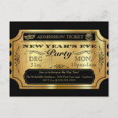 ニューイヤーズイブパーティー ゴールデンチケットの招待状 シーズンポストカード (正面)