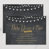 ニューイヤーズイブパーティー ゴールドチョーク インビテーション (正面/裏面)