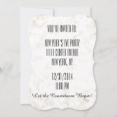 ニューイヤーズイブパーティー ブラックスパークルズ アワグラス 招待状 (裏面)