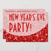 「ニューイヤーズイブパーティー」招待状 グリッツレッドカーブ 招待状 (正面/裏面)