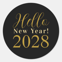 ニューイヤーズイブパーティ ブラックゴールド ラウンドシール