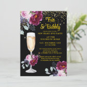 ニューイヤーズイブ金ゴールドブラックパーティの招待状 招待状 (スタンド正面)