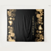 ニューイヤーズイブ ゴールド ウィンターワンダーランド 背景 タペストリー (正面(横))