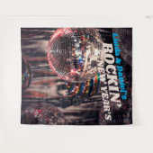 ニューイヤーズイブ ディスコボール レトロ | パーティーの背景 タペストリー (正面(横))