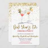 ニューイヤーズイブ ドリンクパーティー招待状 招待状 (正面/裏面)