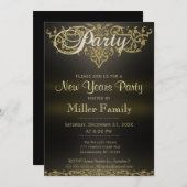 ニューイヤーズイブ | モダンエレガンス 招待状 (正面/裏面)