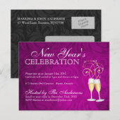 ニューイヤーズイヴパーティの招待状はがき インビテーションポストカード (正面/裏面)