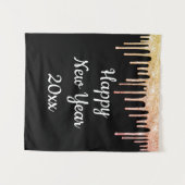 ニューイヤーズイヴパーティーフォトブースのバックドロップレインボー タペストリー (正面(横))