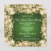 ニューイヤーズイヴパーティーラきらめくイト金ゴールド 招待状 (正面/裏面)