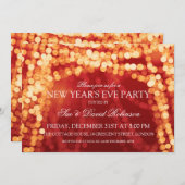 ニューイヤーズイヴパーティー金ゴールド列灯 招待状 (正面/裏面)