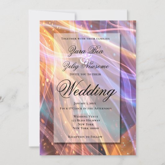 ニューイヤーズスパークルセレブレーション  ウェディング 案内状 (正面)