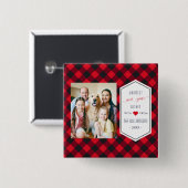 ニューイヤーズバッファロープレイドホリデーグリーティングフォト 缶バッジ (正面&裏面)