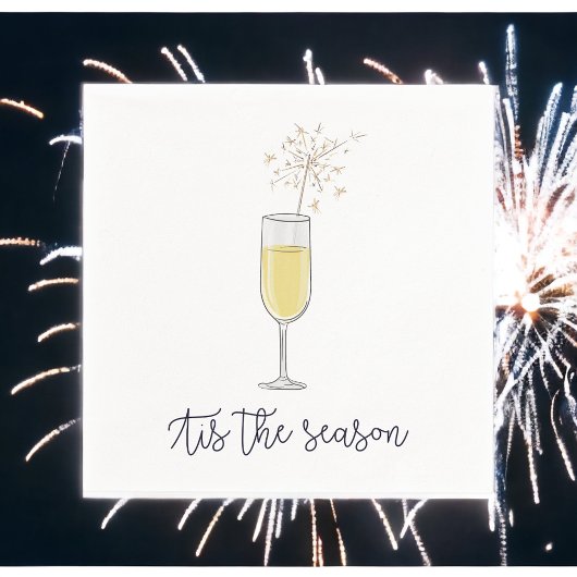 ニューイヤーズパーティーシャンパンスパークラー スタンダードカクテルナプキン