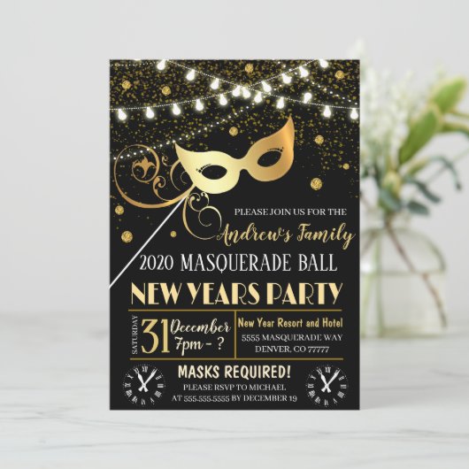 ニューイヤーズ仮装パーティの招待状 招待状 (スタンド正面)