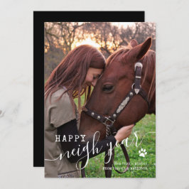 ニューイヤーズ馬の写真ホリデーカード シーズンカード