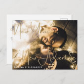 ニューイヤーニューアドベンチャー婚約パーティ招待状 インビテーションポストカード (正面/裏面)