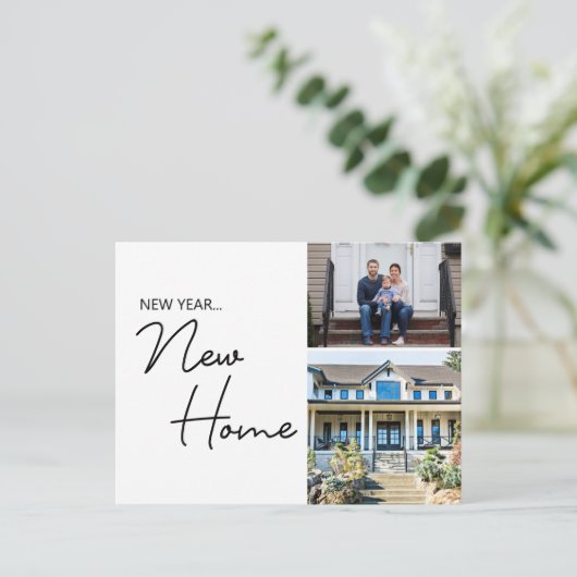 ニューイヤーニューホームファミリーカスタムハウスフォト ポストカード (スタンド正面)