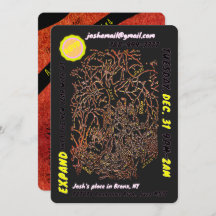 ニューイヤーパーティーの招待状とホリデーカード