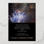 ニューイヤーパーティーシャンパングラスお祝い2024 箔招待状 (裏面)