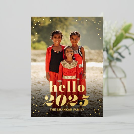 ニューイヤーフォイルホリデー写真カード 箔シーズンカード (立ち正面)