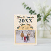 ニューイヤーホライズンお祝いデザインクリーム シーズンカード (スタンド正面)