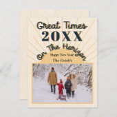 ニューイヤーホライズンお祝いデザインクリーム シーズンカード (正面/裏面)