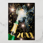 ニューイヤーホリデーパーティシャンガニュ紙吹雪フェスティバル 箔招待状 (正面)