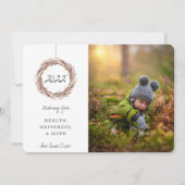 ニューイヤーホリデーフォトカードフライドフローラリース シーズンカード (正面)