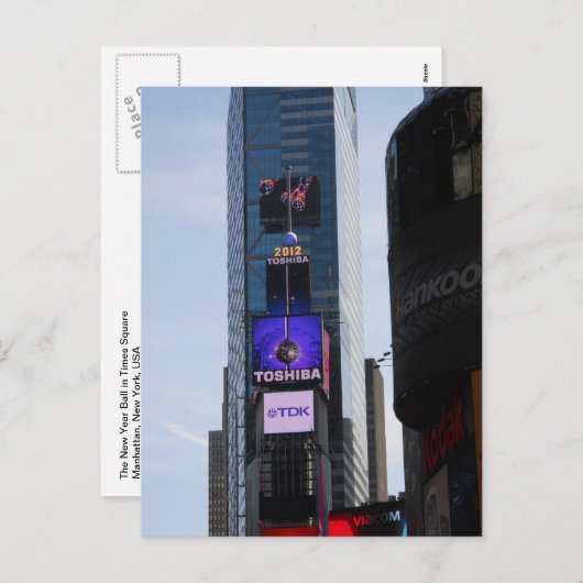 ニューイヤーボールタイムズスクエアポストカードニューヨーク シーズンポストカード (正面/裏面)