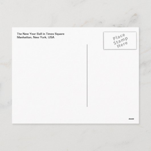 ニューイヤーボールタイムズスクエアポストカードニューヨーク シーズンポストカード (裏面)