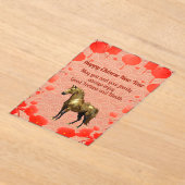 ニューイヤー中国のゴールデンホースアクリルホリデーカード アクリル招待状 (レイダウン)