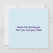 ニューイヤー感動的ピースフローラブルーフラット シーズンカード (裏面)