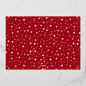 ニューイヤー新しいホームスノーウィー赤レトロ水色 箔シーズンカード (裏面)