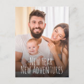 ニューイヤー新しい冒険ベビー写真誕生 シーズンポストカード (正面)
