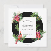 ニューイヤー新ホーム(鳥)ショウジョウコウカンチョウバードアンドポインセチア シーズンカード (裏面)