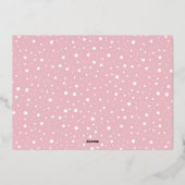 ニューイヤー新築住宅雪ピンクレトロ水彩 箔シーズンカード (裏面)